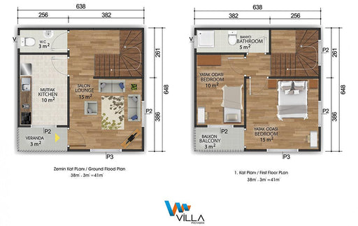 82 m² Dubleks Prefabrik Ev